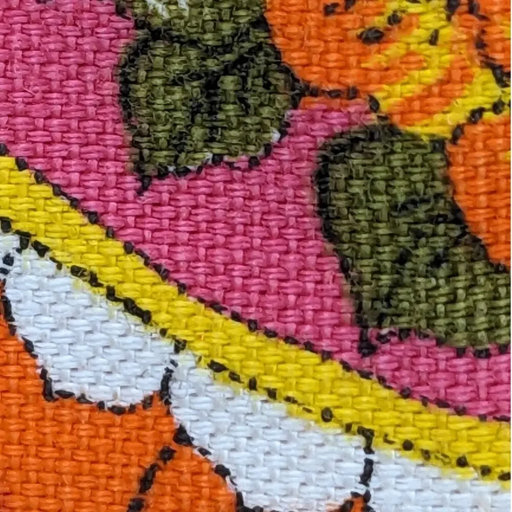 SALE! 2.5 Yds Heavy Cotton Twill STYLESET FABRIC Vintage 70s Floral Border Print